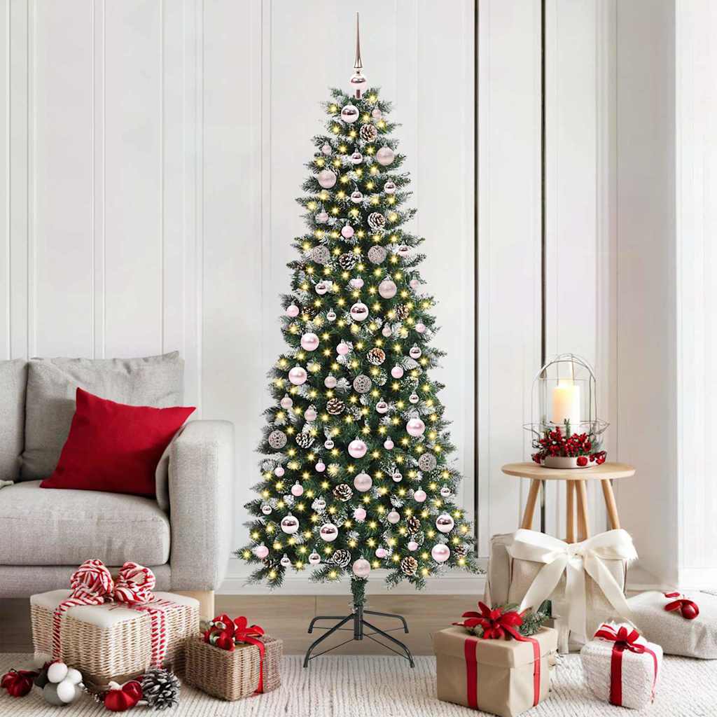 Albero Di Natale Artificiale Con 300 Led Verde 180 cm