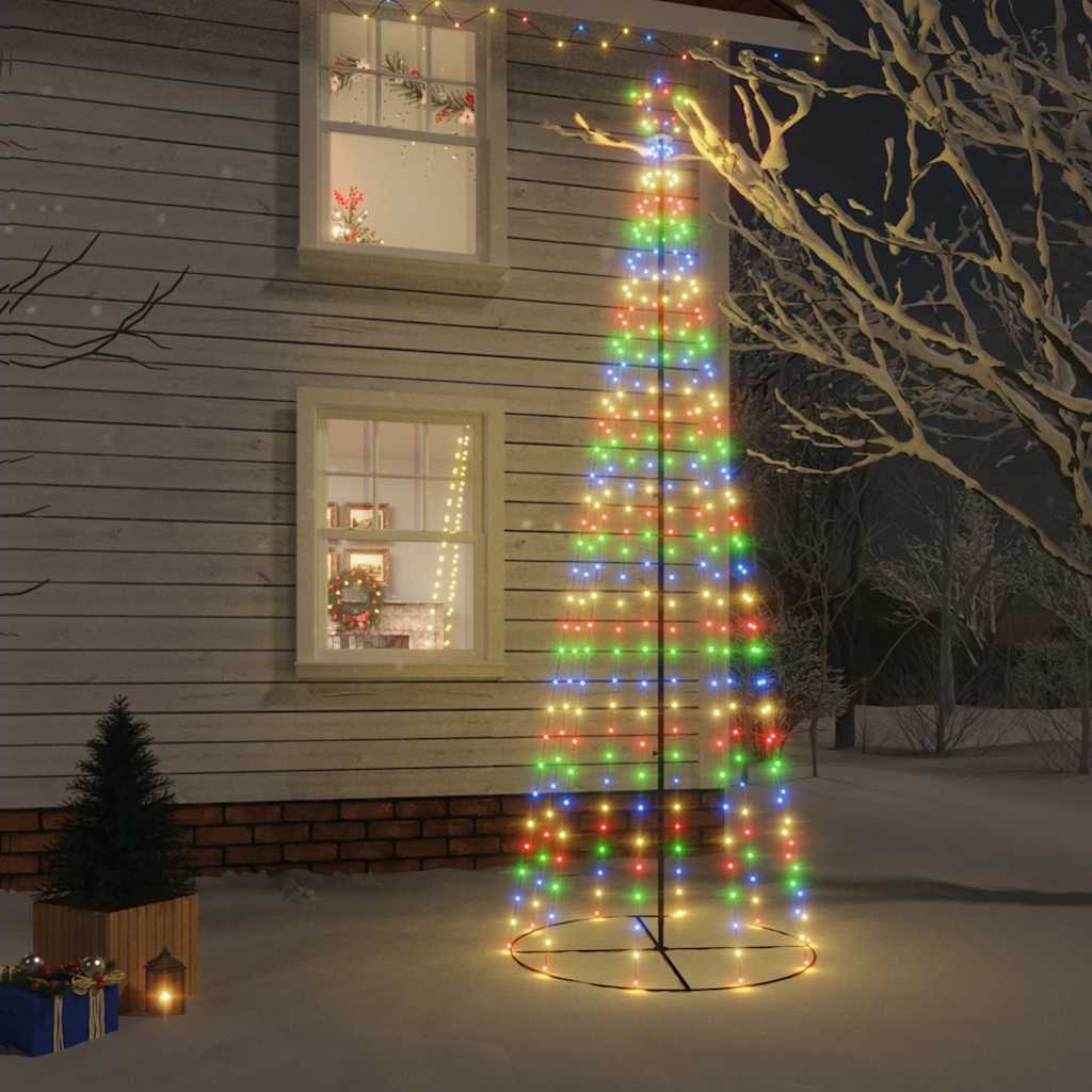 Albero Di Natale A Cono Colorato 310 Led 100x300 cm