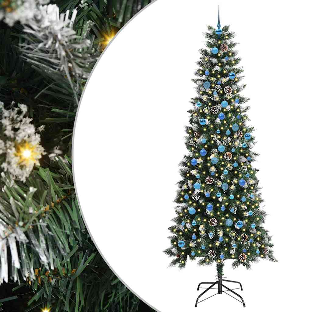 Albero Di Natale Artificiale Con 300 Led Verde 240 cm