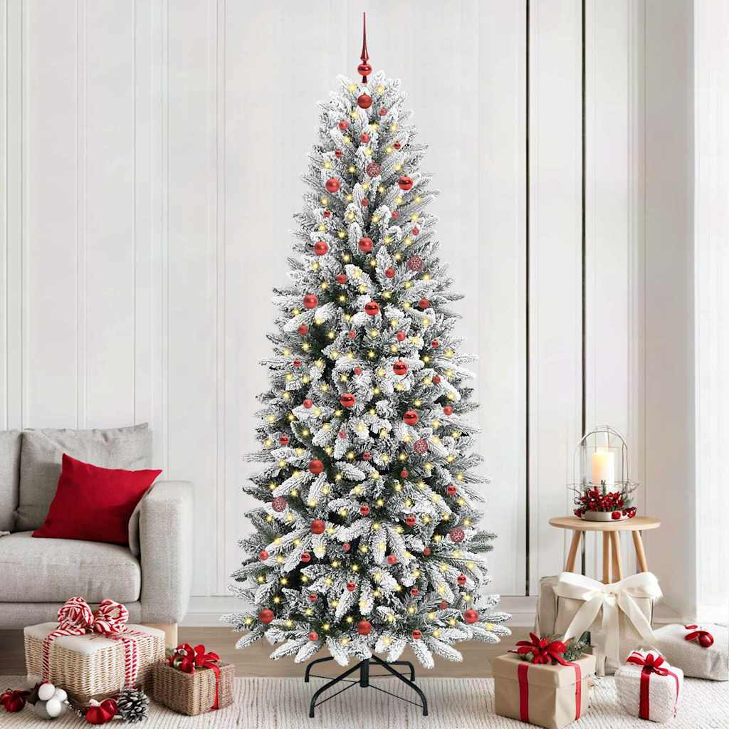 Albero Di Natale Artificiale Con 300 Led Bianco 240 cm