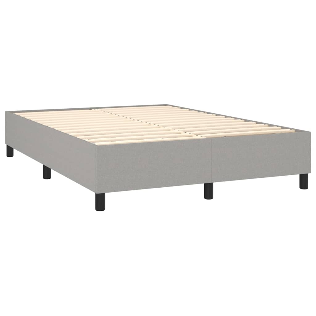 Letto A Molle Materasso E Led Grigio Chiaro 140x190 Cm Tessuto - Image 4