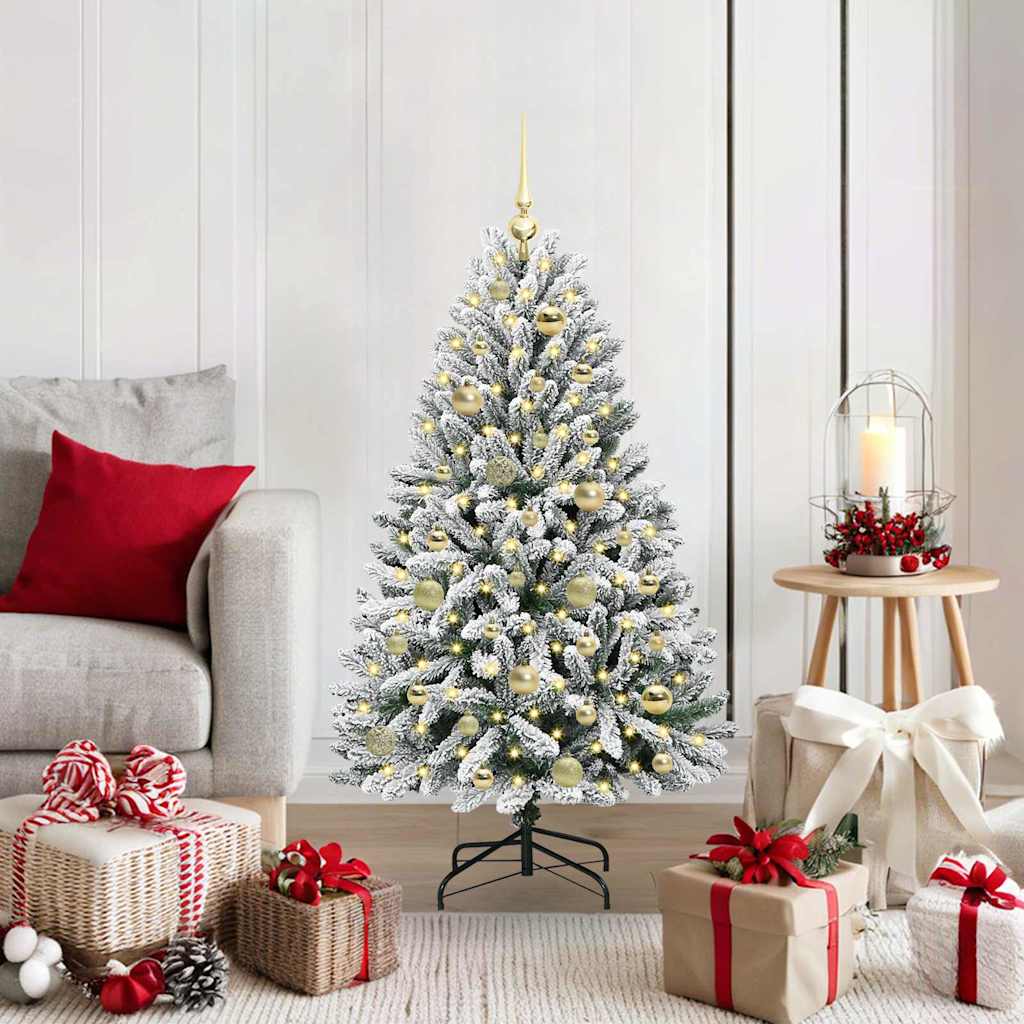 Albero Di Natale Artificiale Con 150 Led Verde E Bianco 120 cm