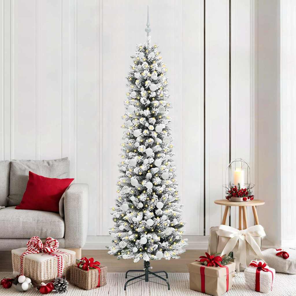 Albero Di Natale Artificiale Con 300 Led Bianco 210 cm