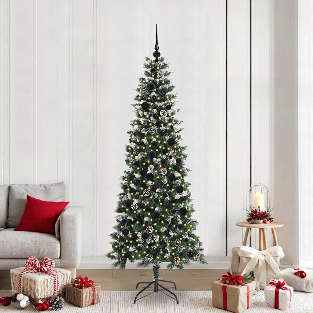 Albero Di Natale Artificiale Con 300 Led Verde 210 cm