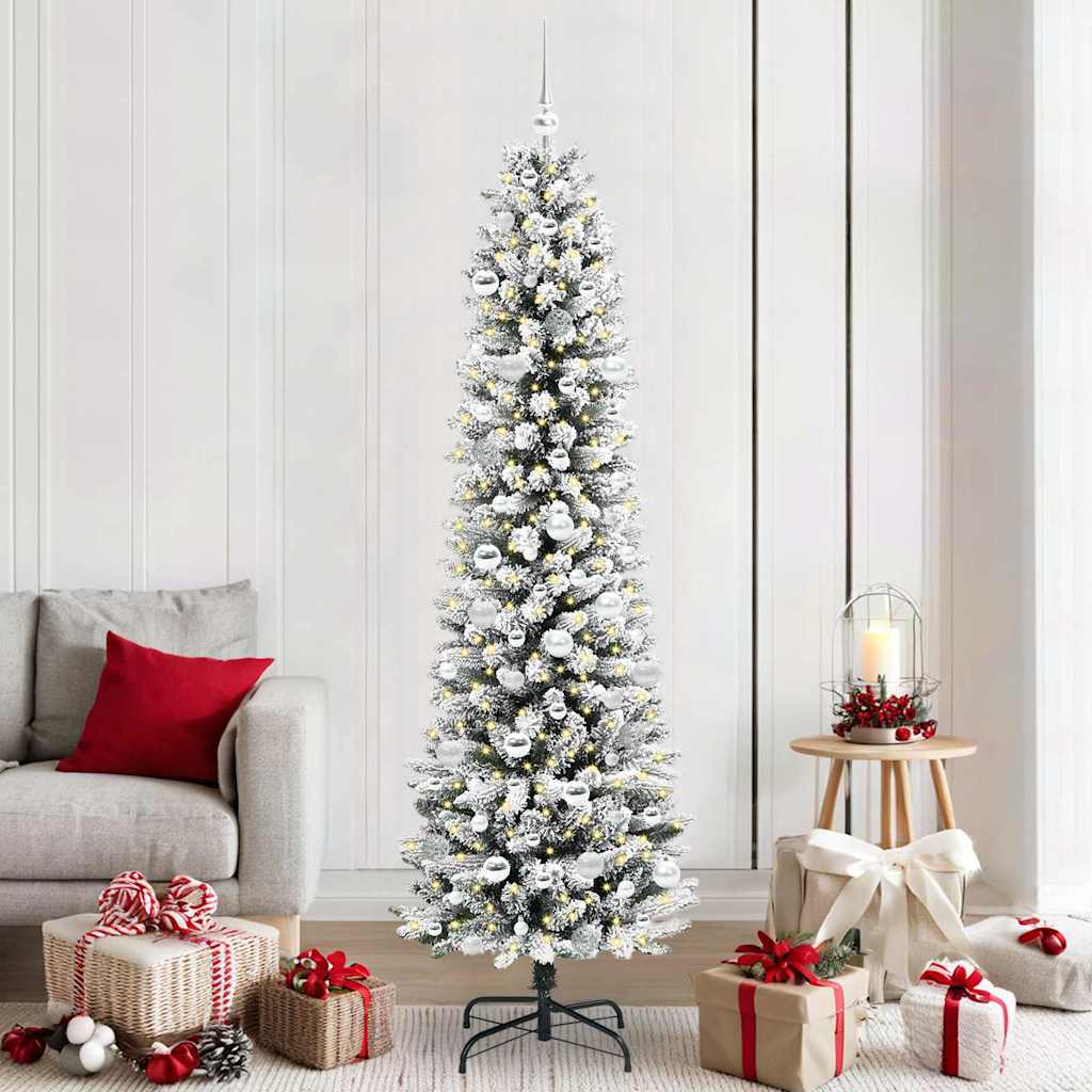 Albero Di Natale Artificiale Con 300 Led Bianco 210 cm