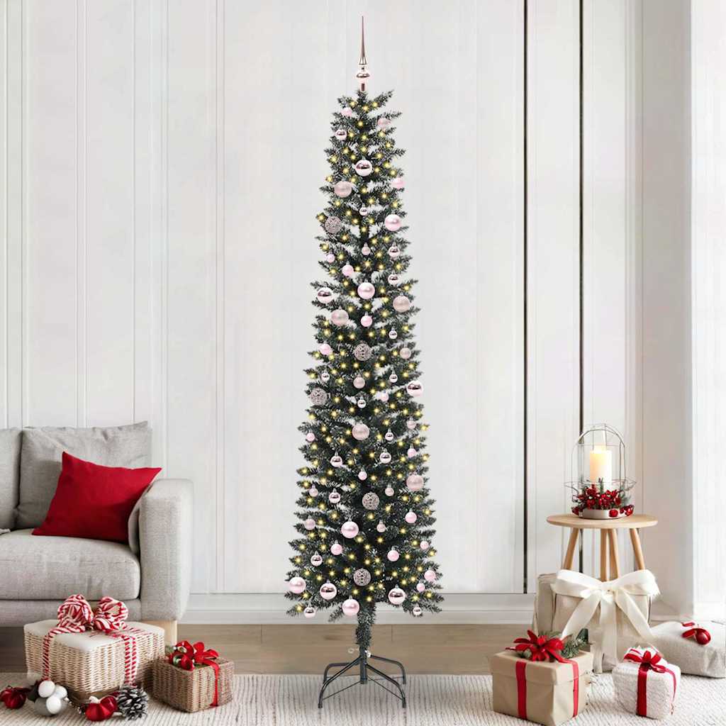 Albero Di Natale Artificiale Con 300 Led Verde 240 cm