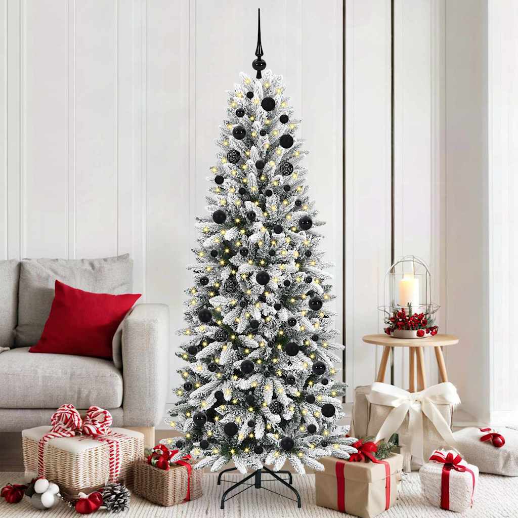 Albero Di Natale Artificiale Con 300 Led Bianco 180 cm