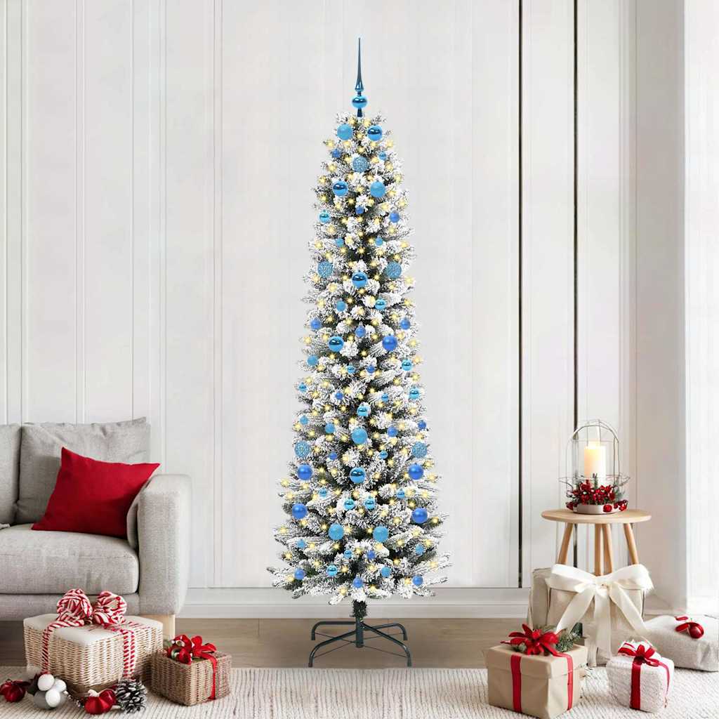 Albero Di Natale Artificiale Con 300 Led Bianco 210 cm