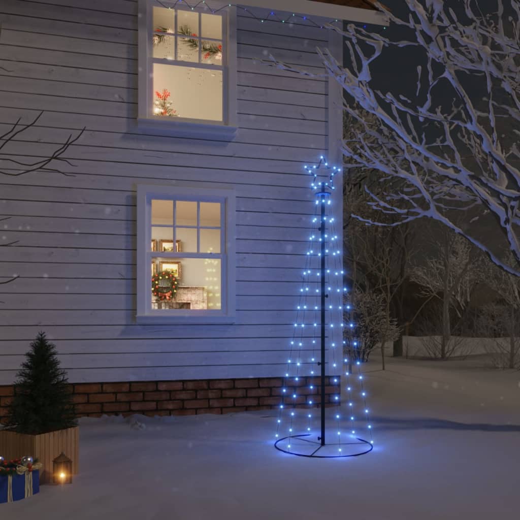 Albero Di Natale A Cono Blu 108 Led 70x180 cm