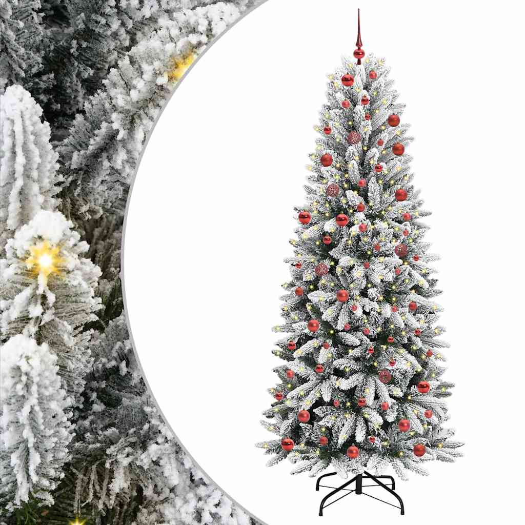 Albero Di Natale Artificiale Con 300 Led Bianco 210 cm