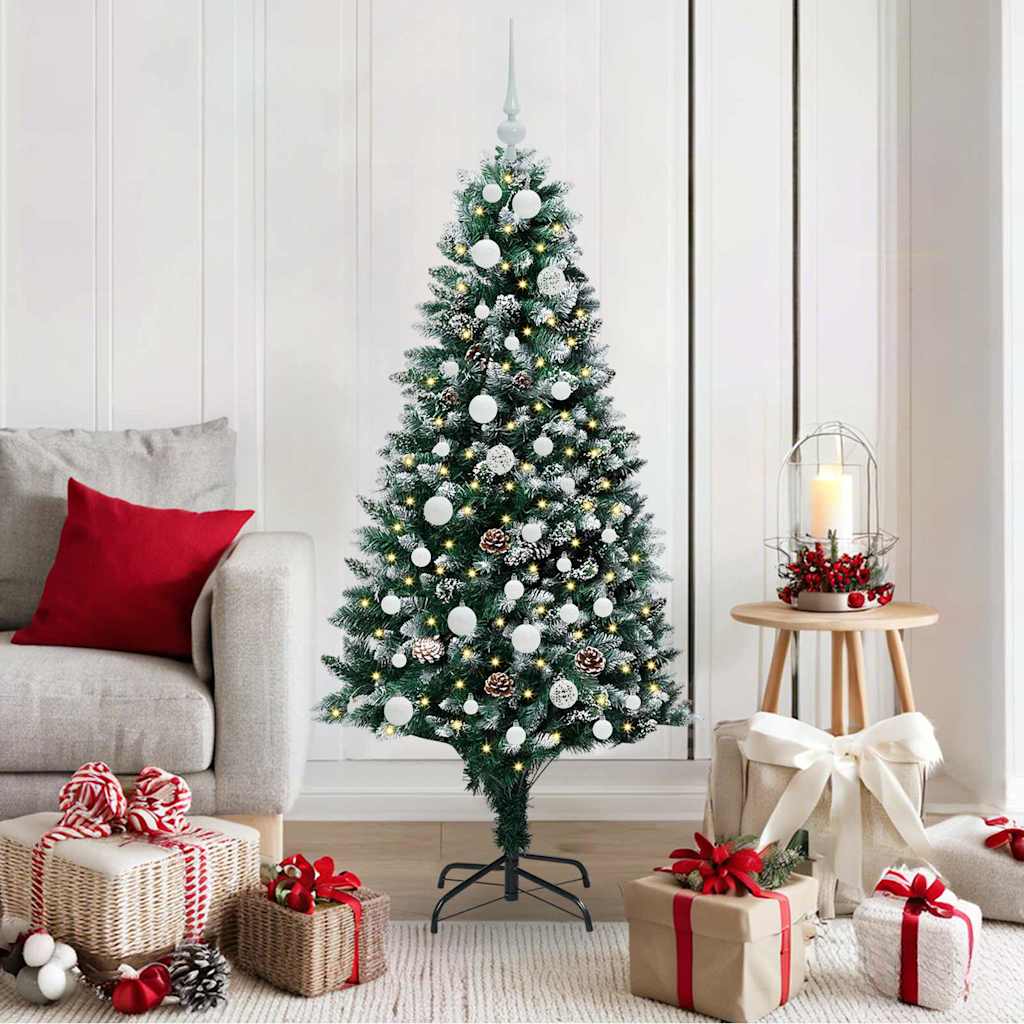 Albero Di Natale Artificiale Con 150 Led Verde 150 cm