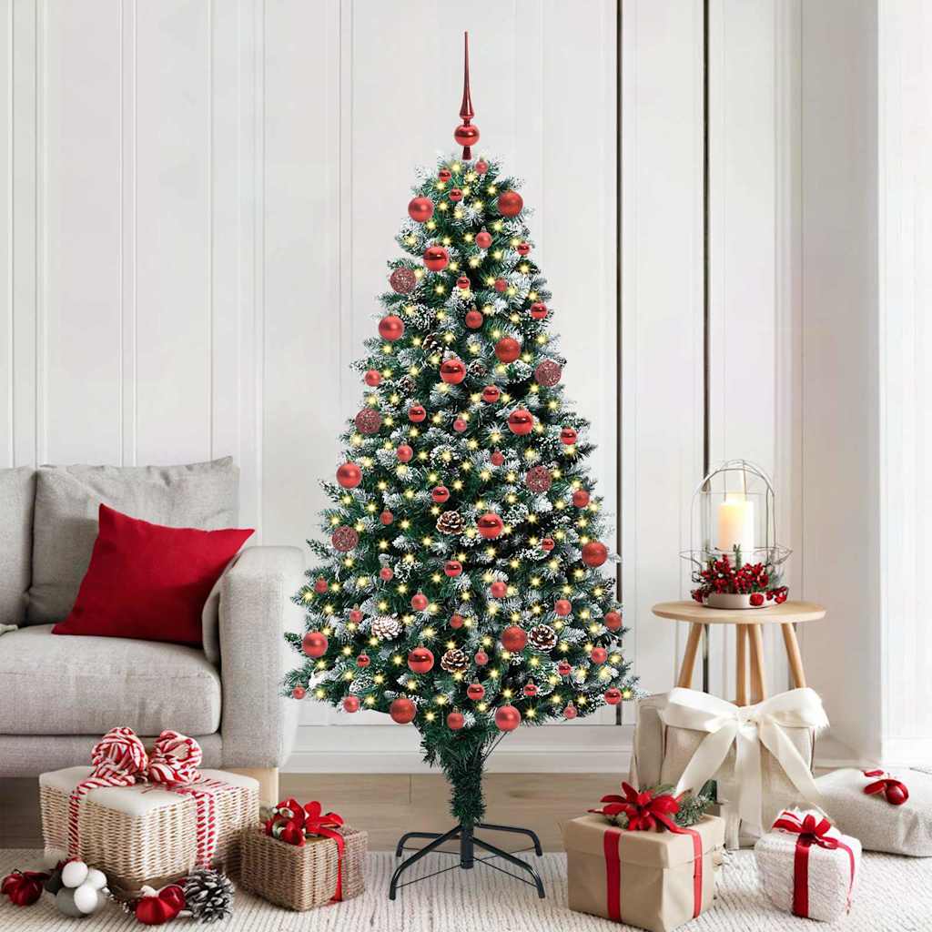 Albero Di Natale Artificiale Con 300 Led Verde 180 cm