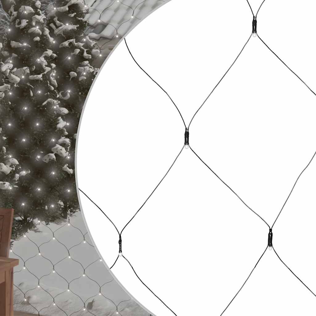 Luci Di Natale Rete Bianco Freddo 3x3m 306 Led Interni Esterni