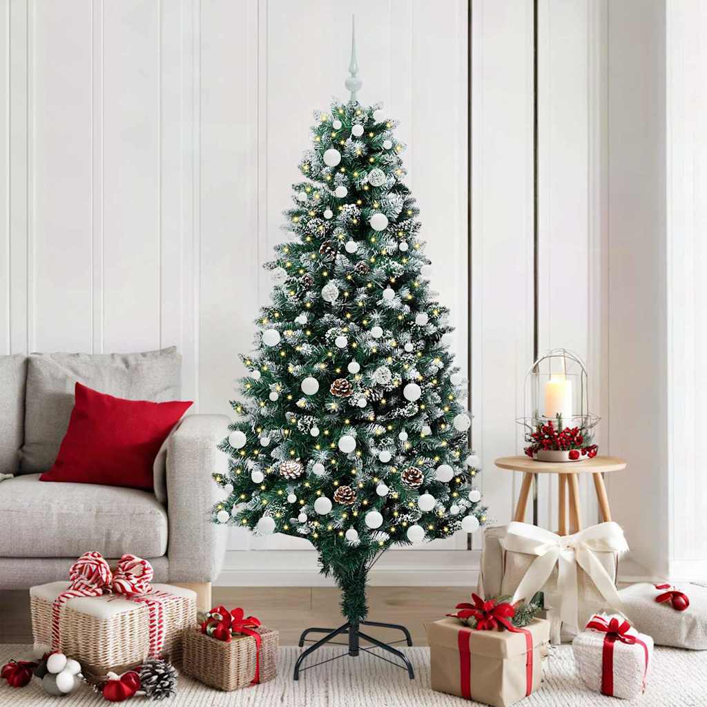 Albero Di Natale Artificiale Con 300 Led Verde 180 cm