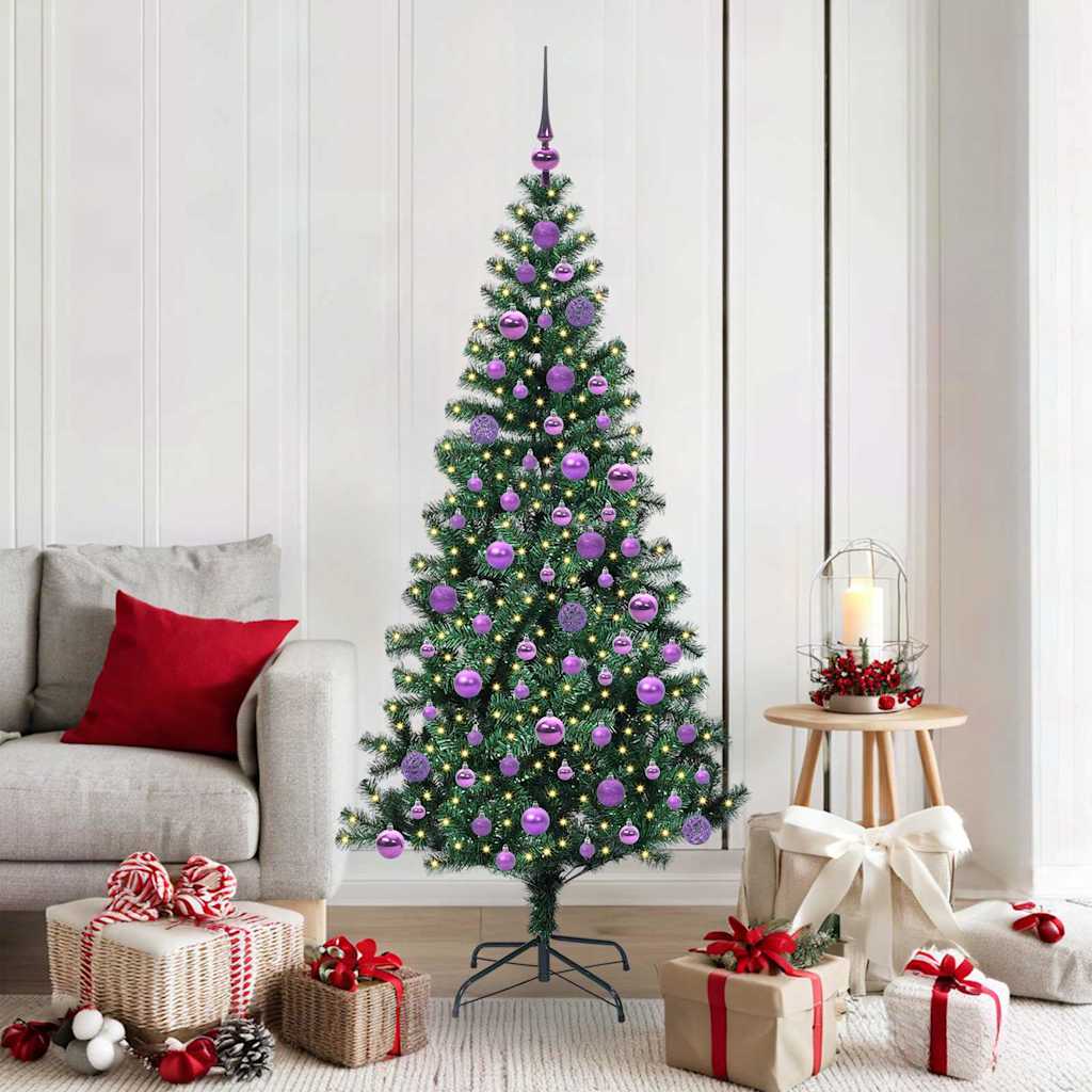 Albero Di Natale Artificiale Con Luci Integrate Verde 180 cm