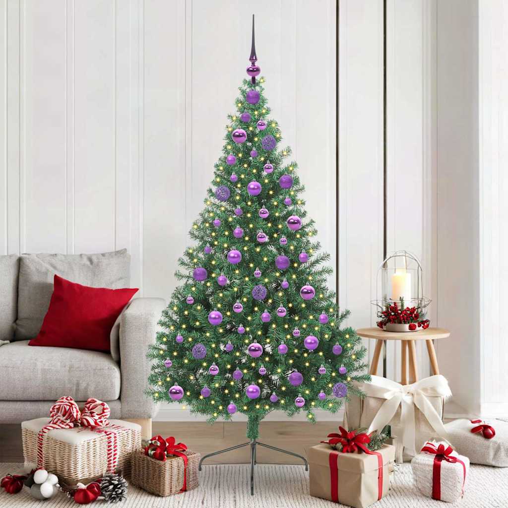 Albero Di Natale Artificiale Con Luci Integrate Verde 180 cm