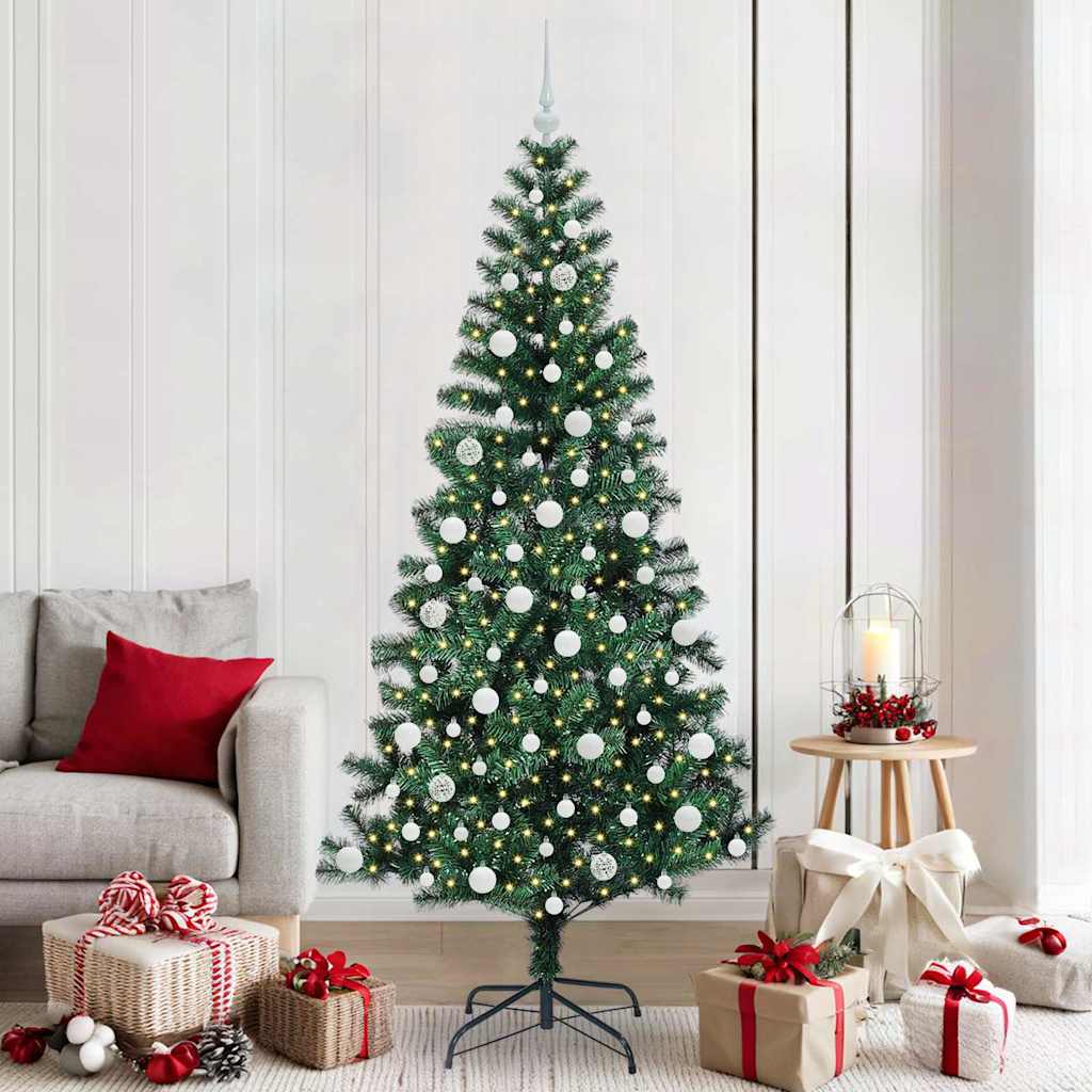Albero Di Natale Artificiale Con Luci Integrate Verde 210 cm