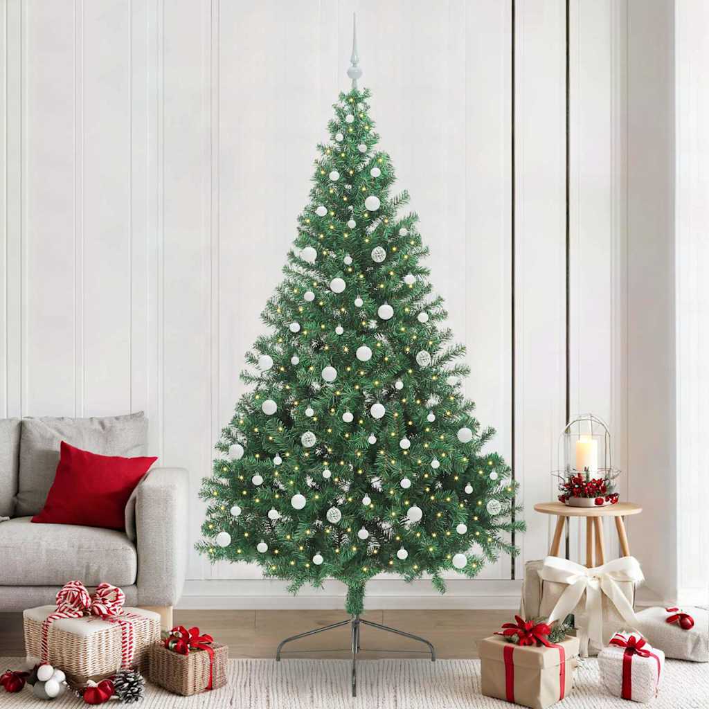 Albero Di Natale Artificiale Con Luci Integrate Verde 240 cm