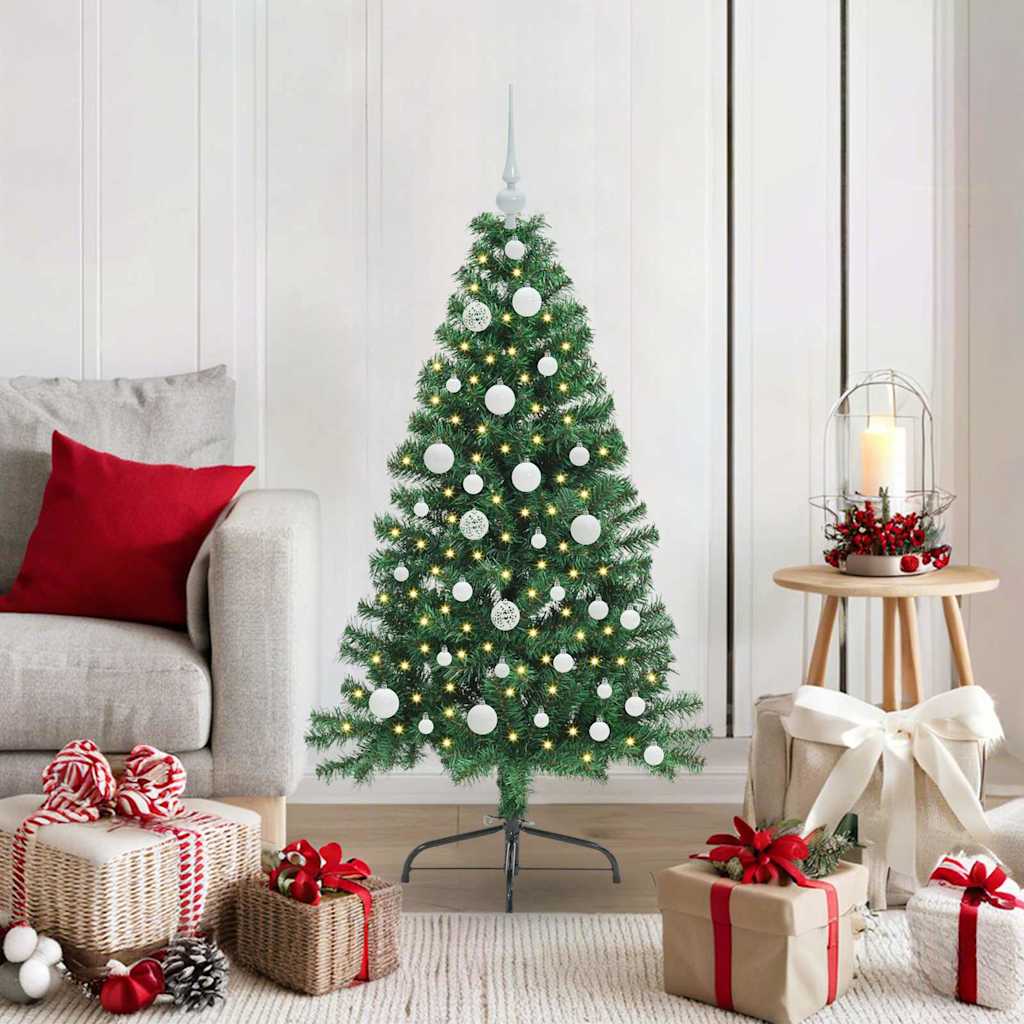 Albero Di Natale Artificiale Con Luci Integrate Verde 120 cm