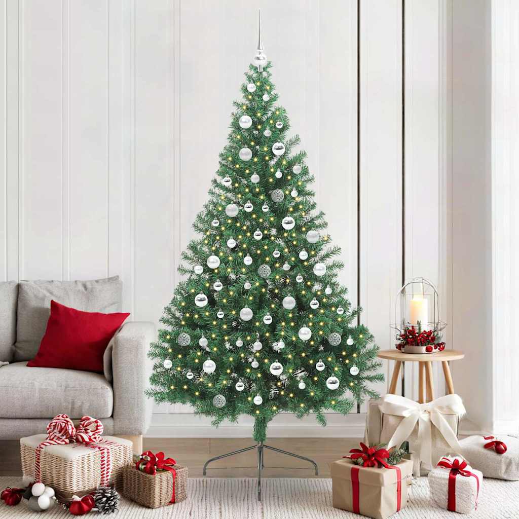 Albero Di Natale Artificiale Con Luci Integrate Verde 210 cm