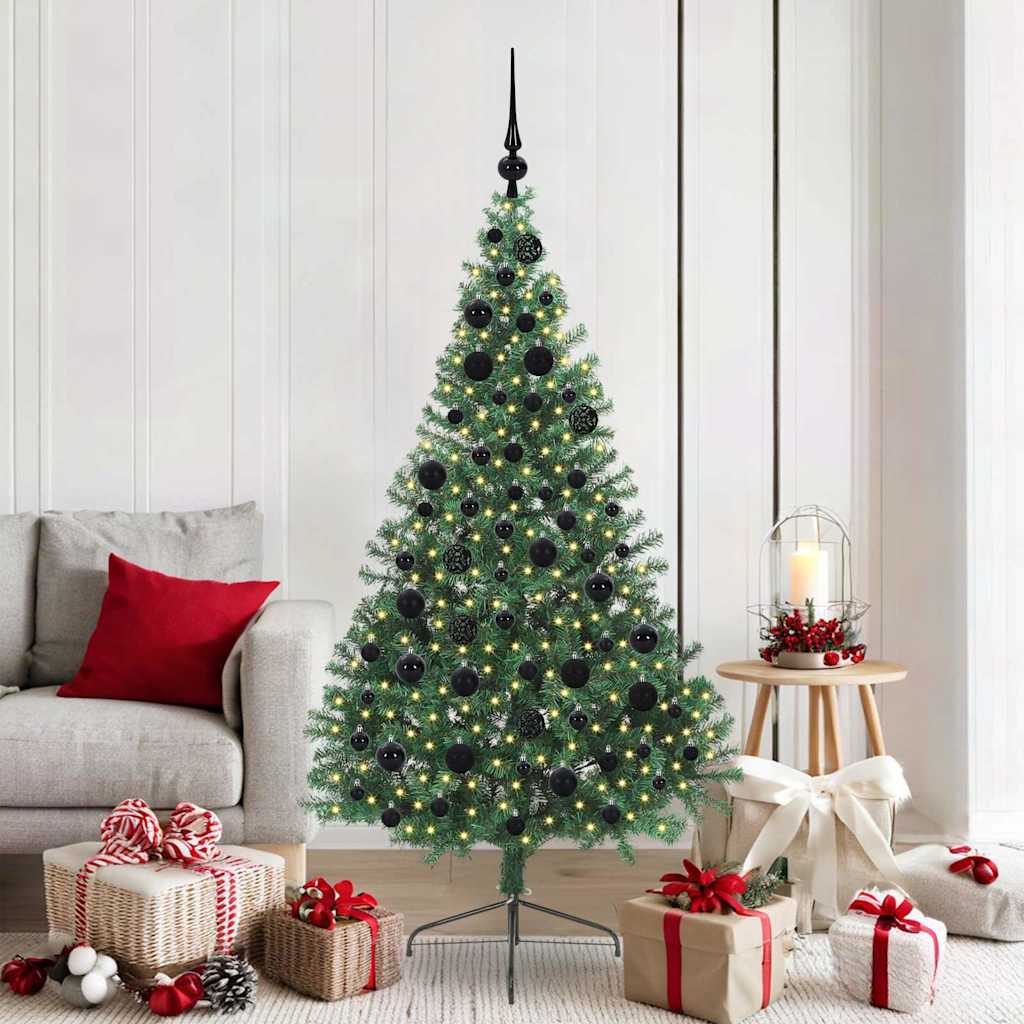 Albero Di Natale Artificiale Con Luci Integrate Verde 180 cm