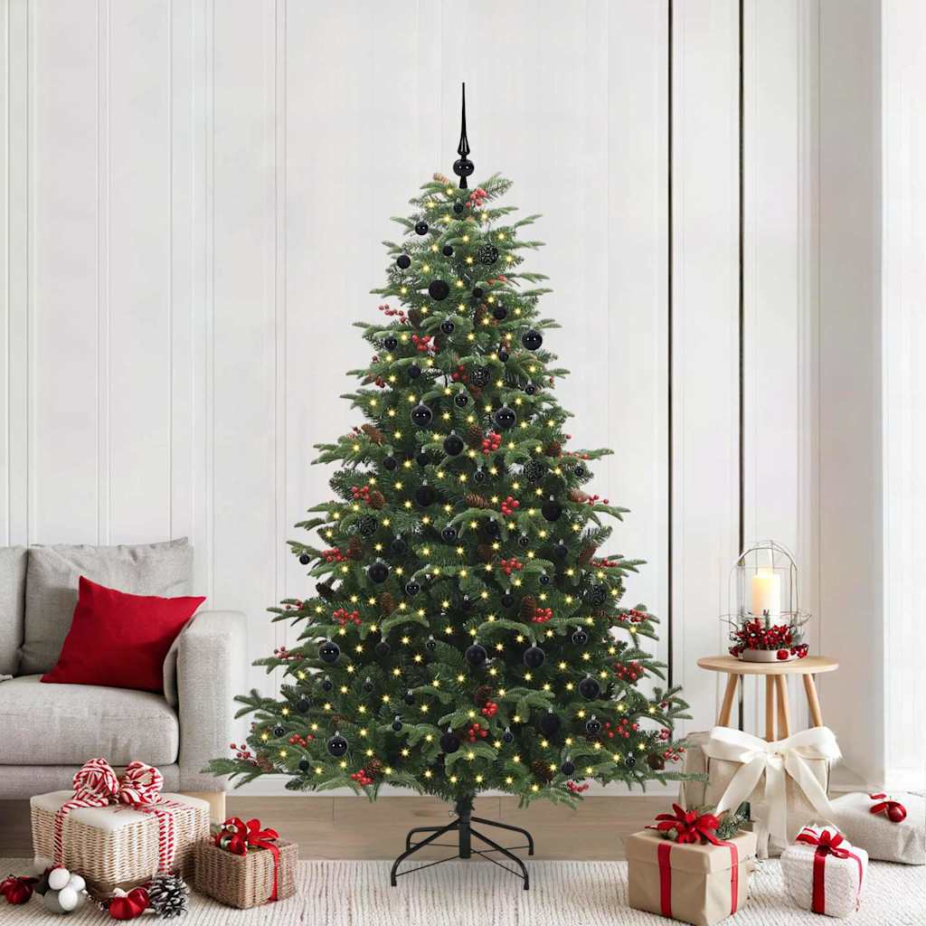 Albero Di Natale Artificiale Con 300 Led Verde 210 cm
