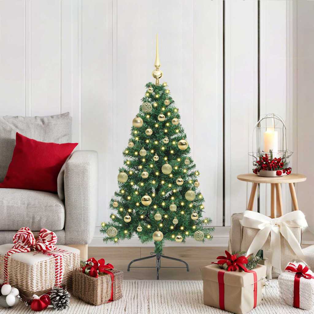 Albero Di Natale Artificiale Con Luci Integrate Verde 120 cm