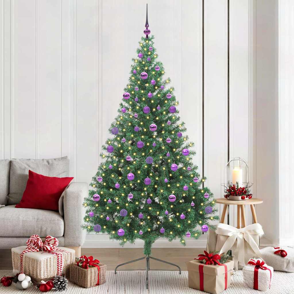 Albero Di Natale Artificiale Con Luci Integrate Verde 210 cm