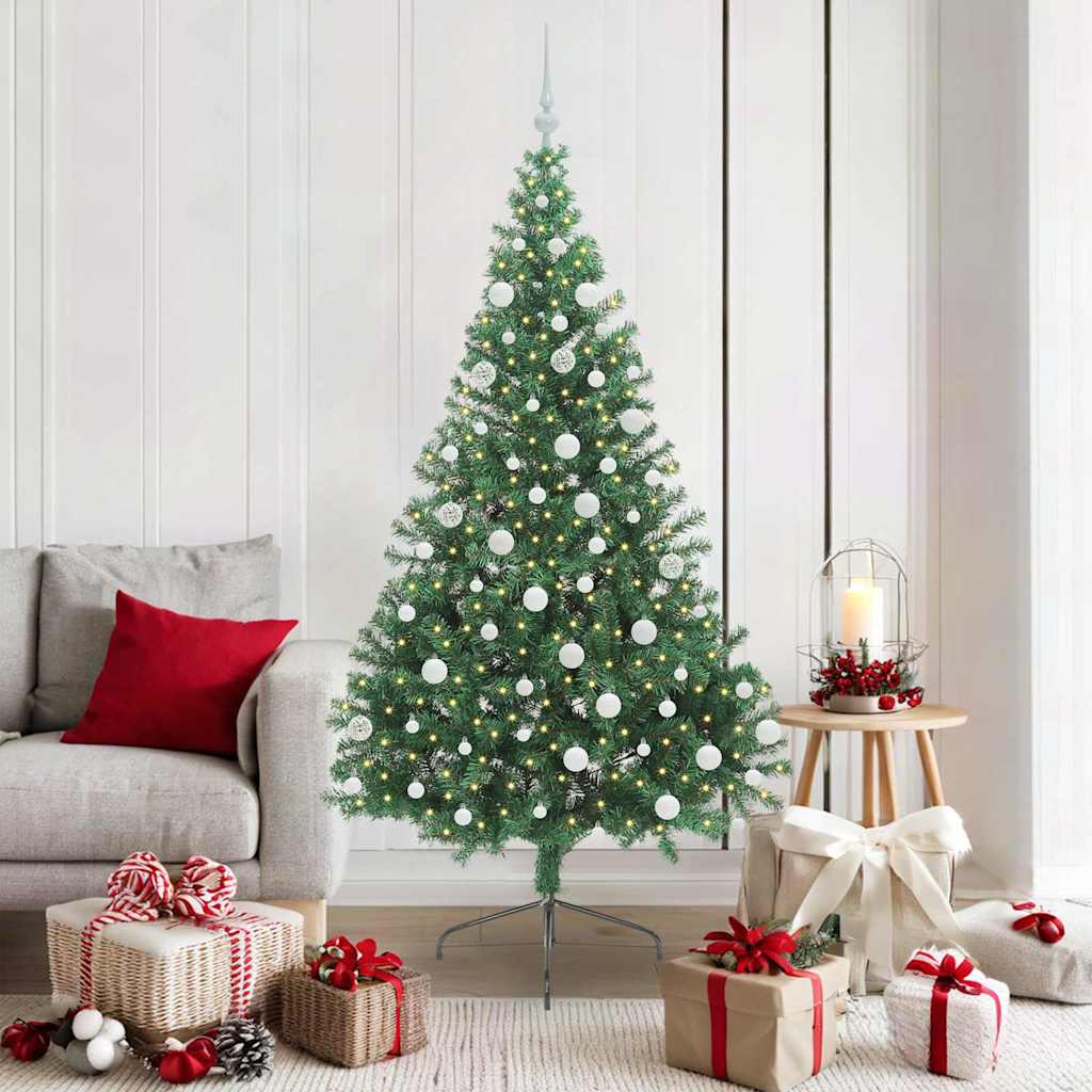 Albero Di Natale Artificiale Con Luci Integrate Verde 180 cm