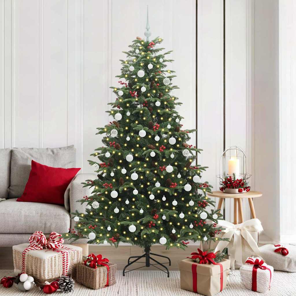 Albero Di Natale Artificiale Con 300 Led Verde 180 cm