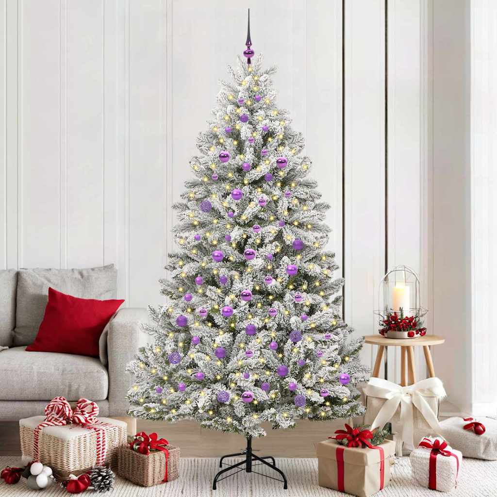 Albero Di Natale Artificiale Con 300 Led Verde E Bianco 210 cm