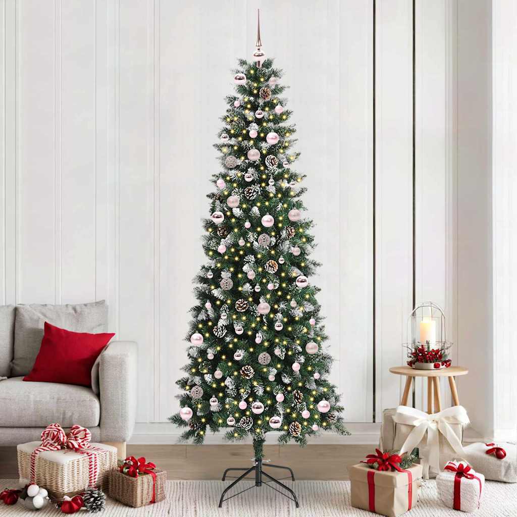Albero Di Natale Artificiale Con 300 Led Verde 240 cm