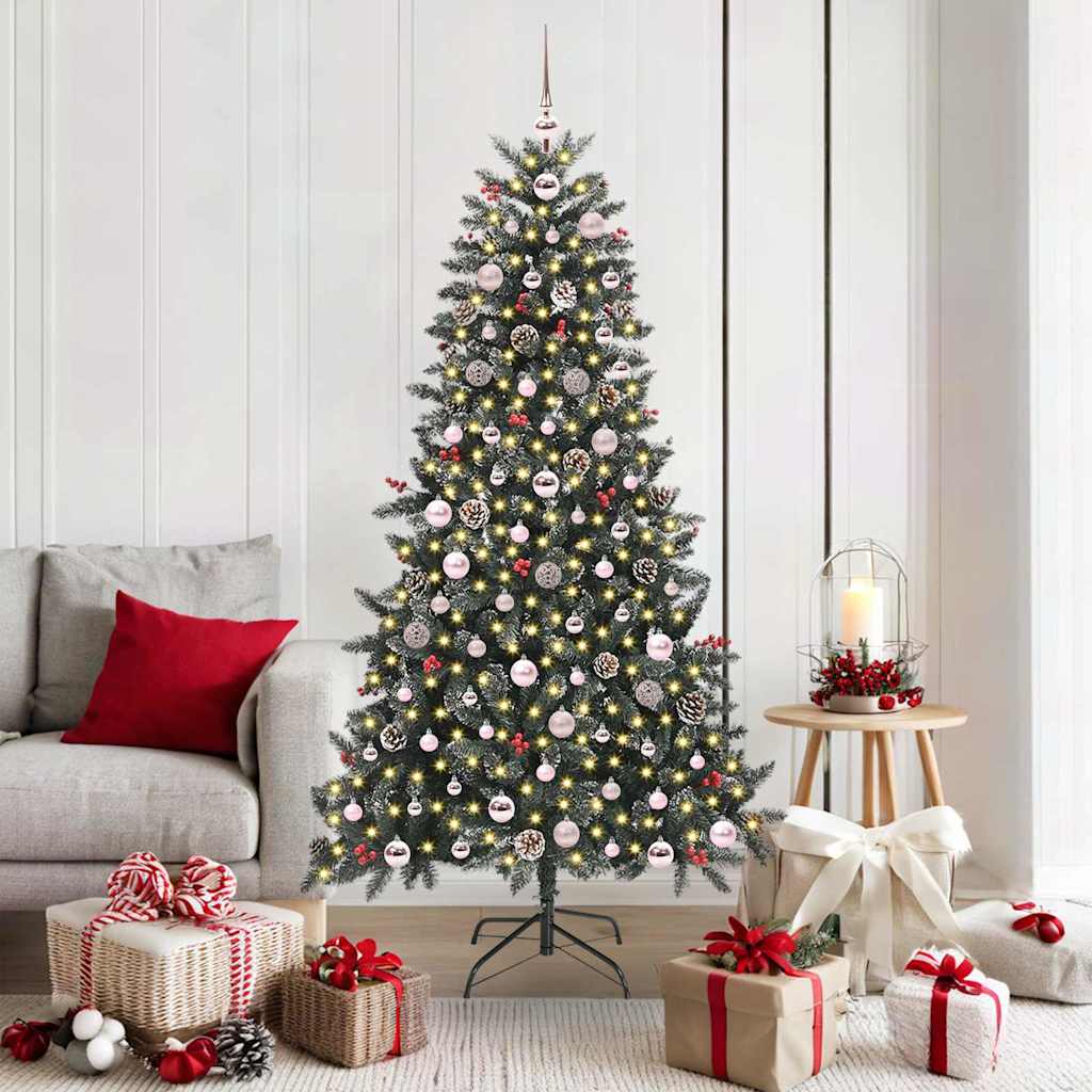 Albero Di Natale Artificiale Con 300 Led Verde 180 cm
