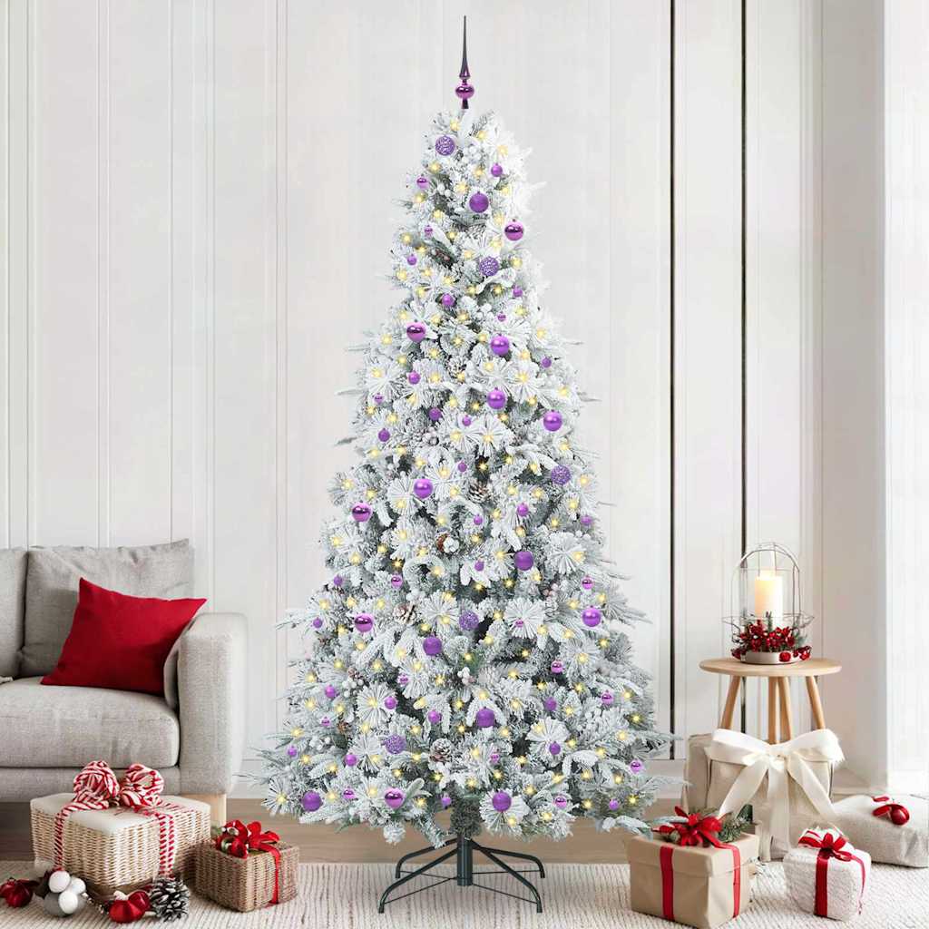Albero Di Natale Artificiale Con Rami Pieghevoli Bianco 240 cm