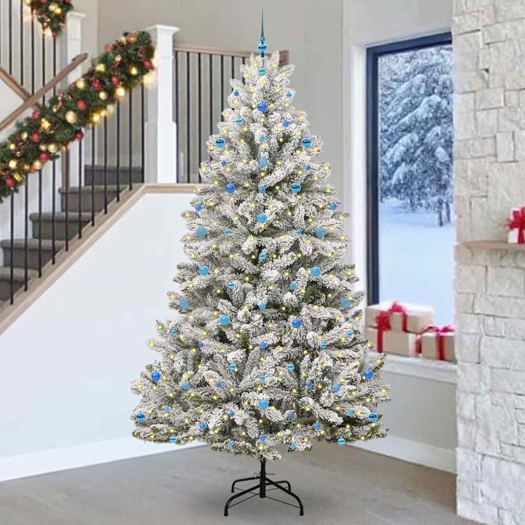Albero Di Natale Artificiale Con 300 Led Verde E Bianco 270 cm