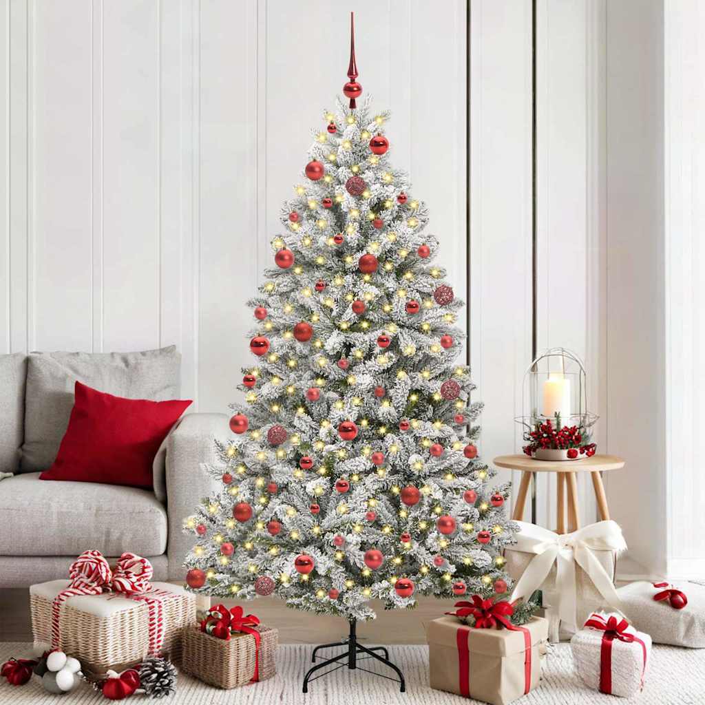 Albero Di Natale Artificiale Con 300 Led Verde E Bianco 180 cm