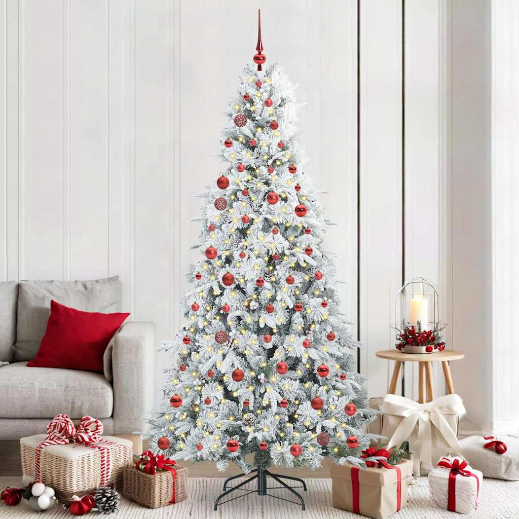 Albero Di Natale Artificiale Con Rami Pieghevoli Bianco 210 cm