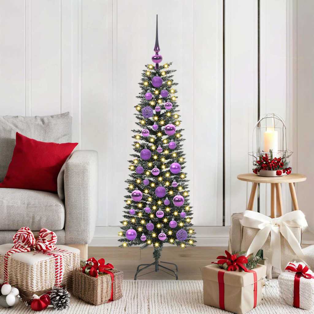 Albero Di Natale Artificiale Con 150 Led Verde 120 cm