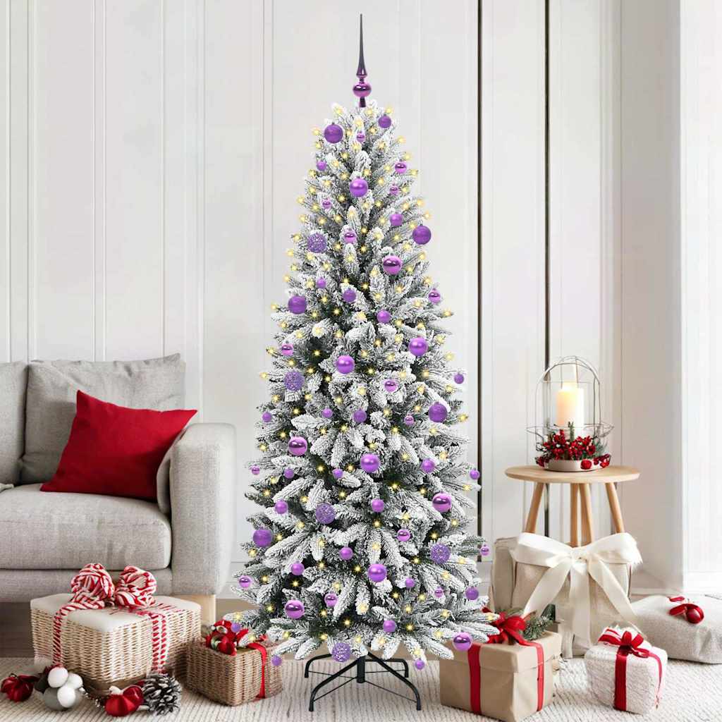 Albero Di Natale Artificiale Con 300 Led Bianco 180 cm