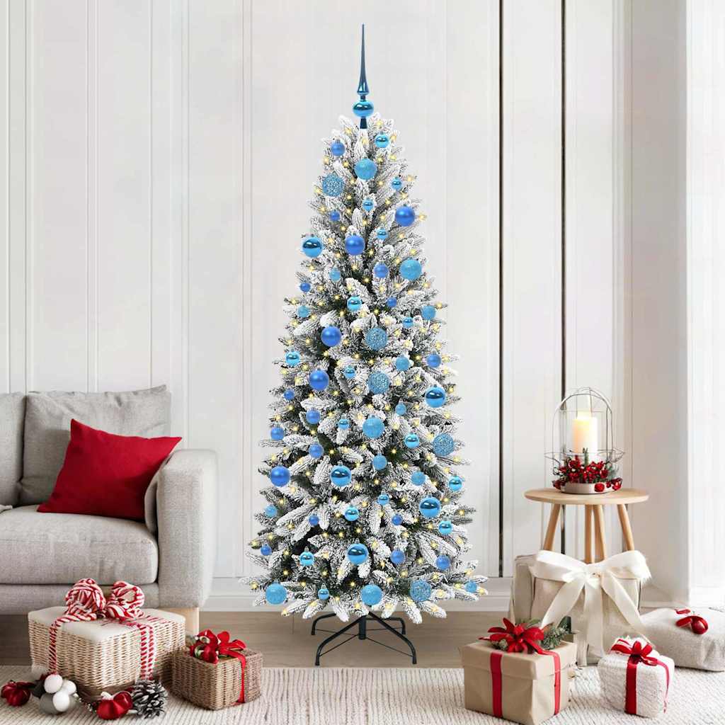 Albero Di Natale Artificiale Con 300 Led Bianco 180 cm