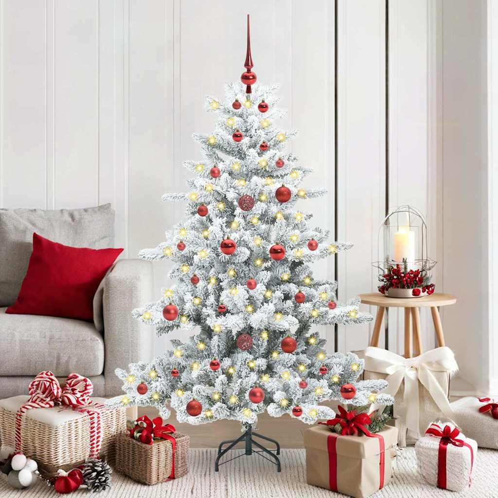 Albero Di Natale Artificiale Con Rami Pieghevoli Bianco 150 cm