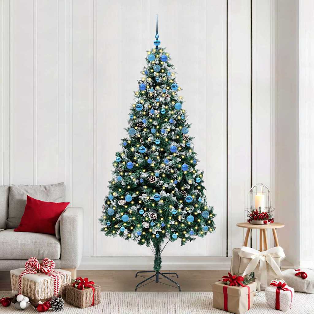 Albero Di Natale Artificiale Con 300 Led Verde 210 cm