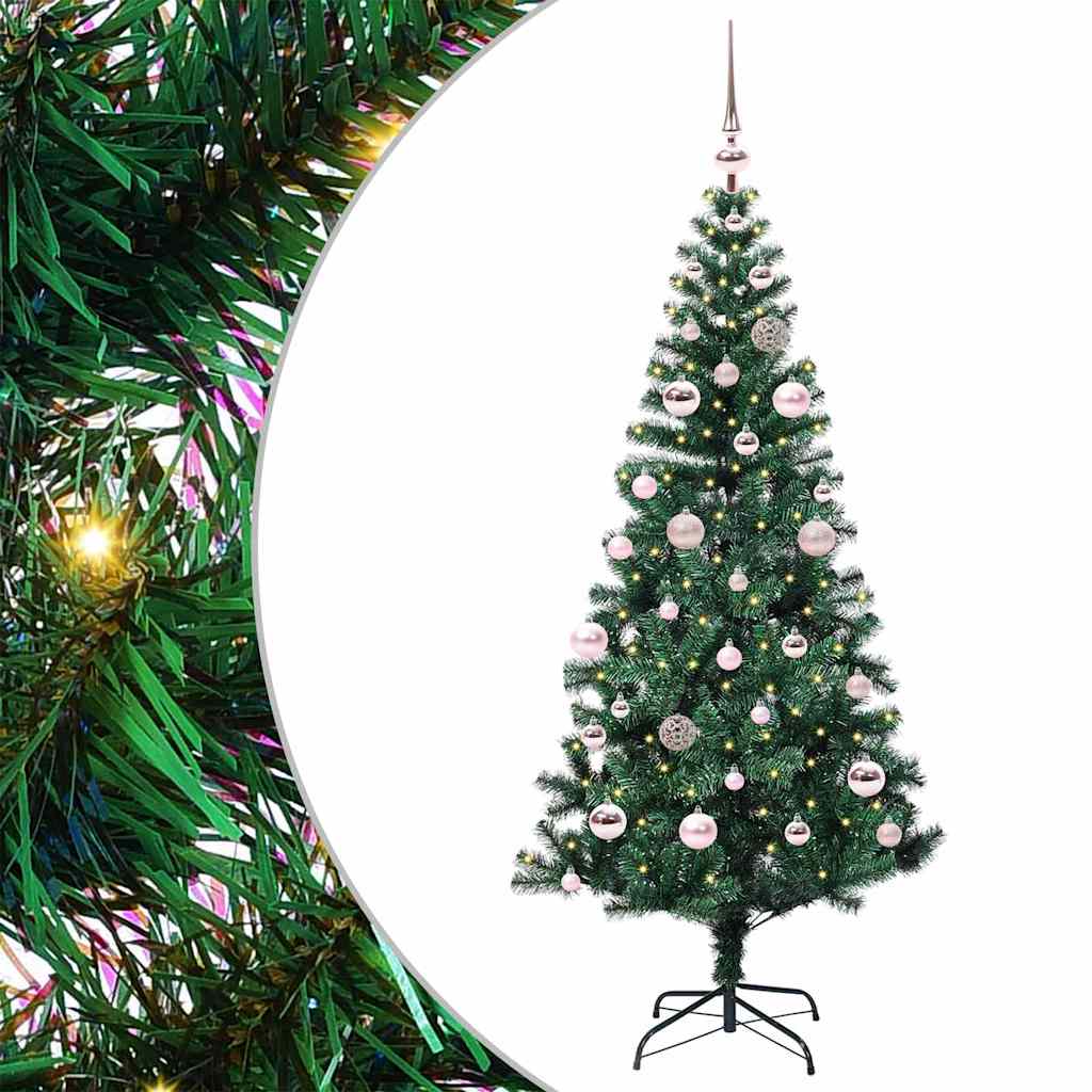 Albero Di Natale Artificiale Con Luci Integrate Verde 150 cm