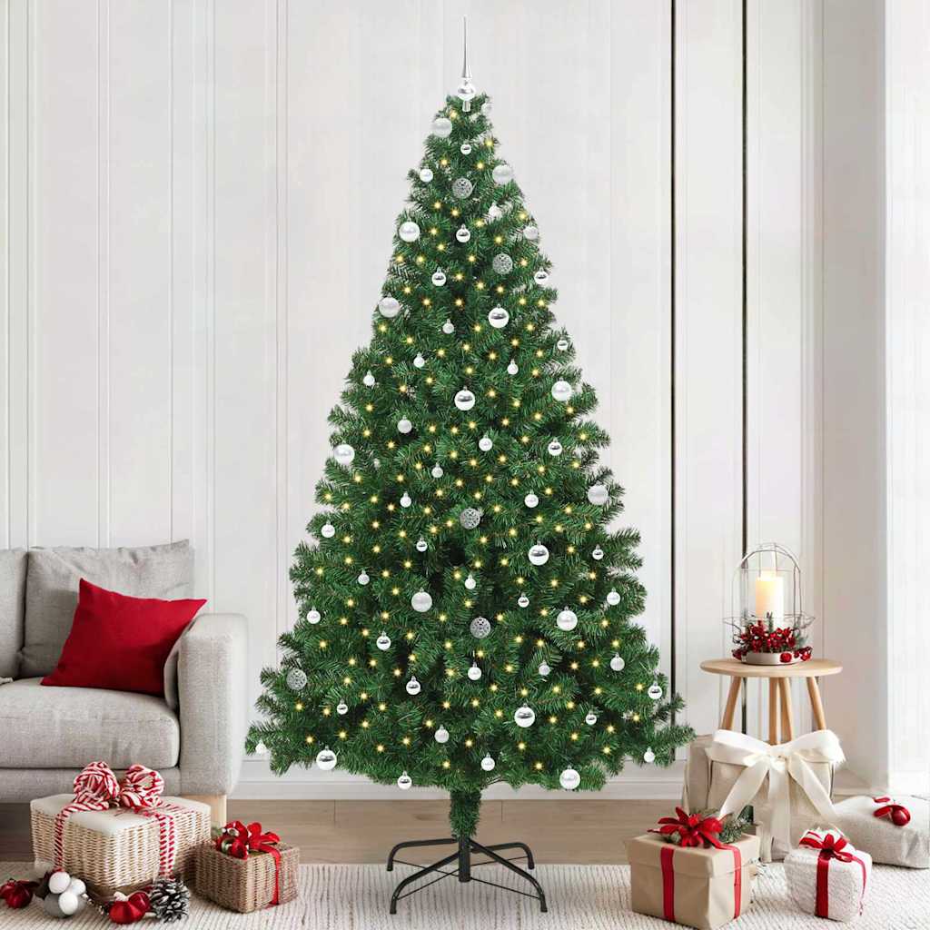 Albero Di Natale Artificiale Con 300 Led Verde 240 cm