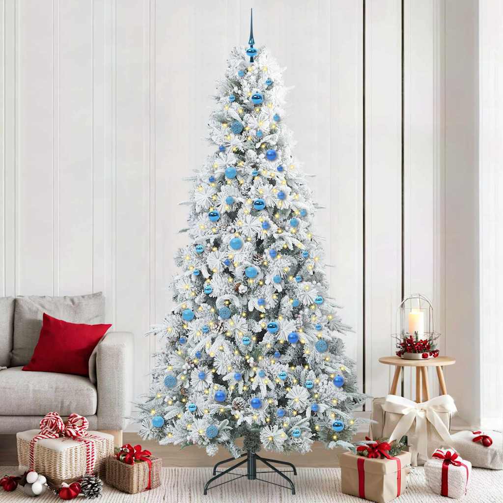 Albero Di Natale Artificiale Con Rami Pieghevoli Bianco 240 cm