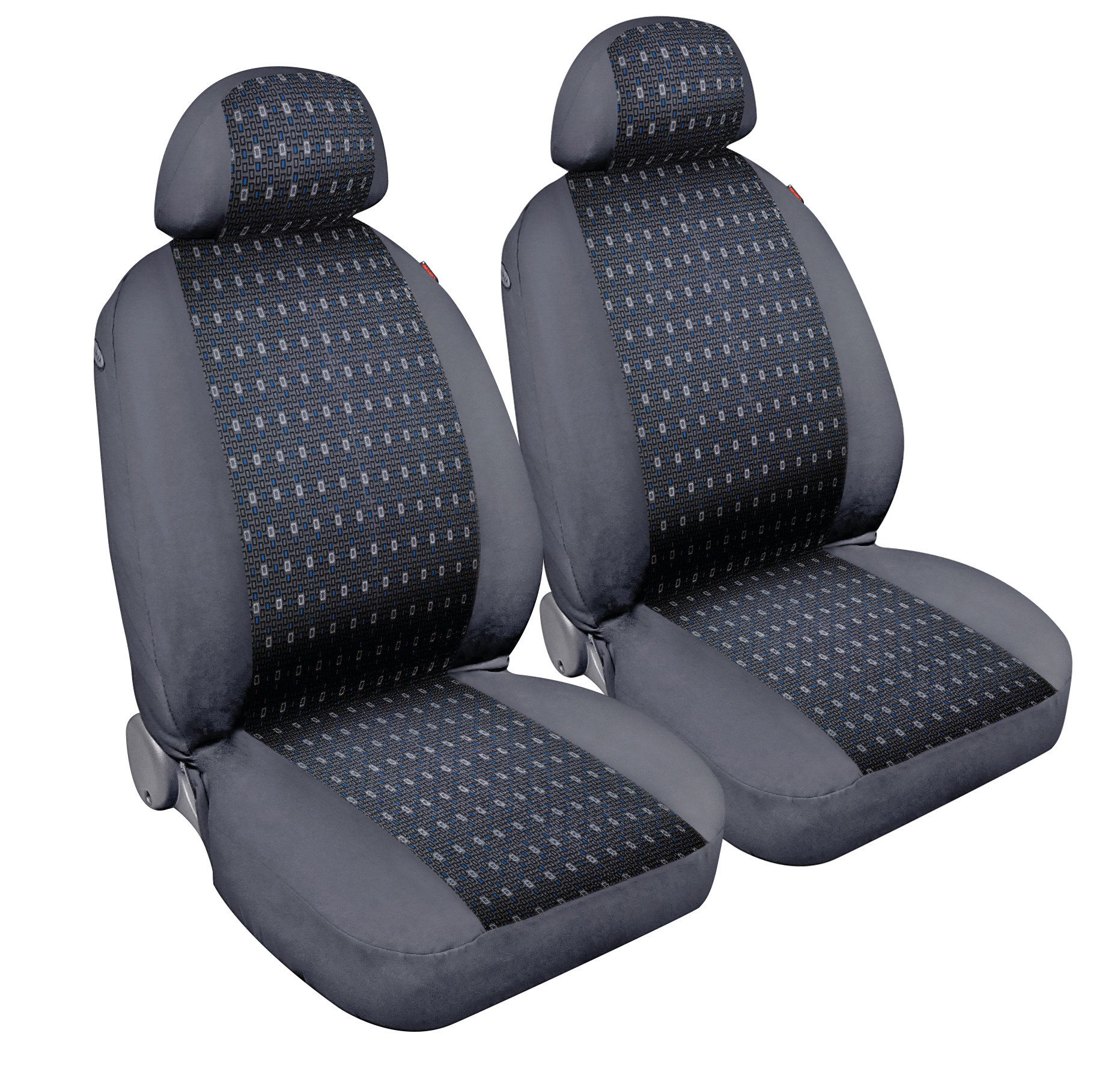 Square, Coppia Coprisedili Anteriori In Jacquard - Blu
