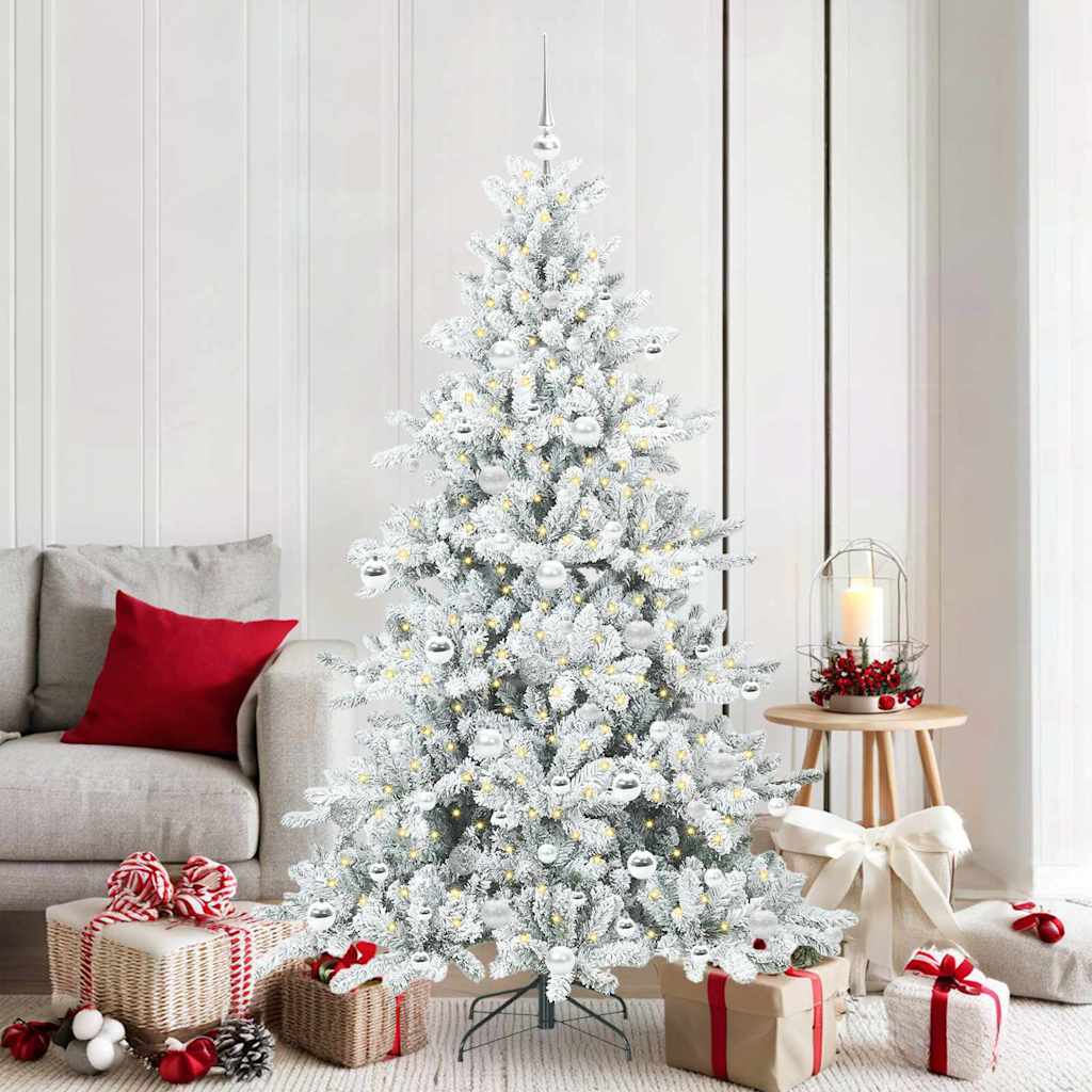 Albero Di Natale Artificiale Con Rami Pieghevoli Bianco 180 cm