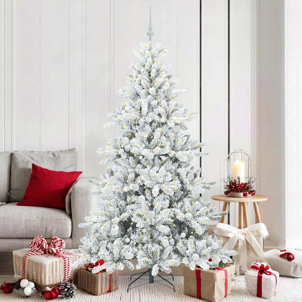 Albero Di Natale Artificiale Con Rami Pieghevoli Bianco 180 cm