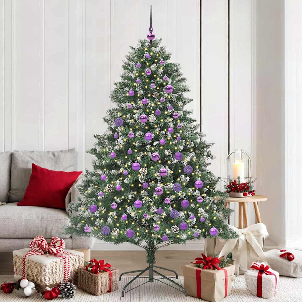 Albero Di Natale Artificiale Con 300 Led Verde 180 cm