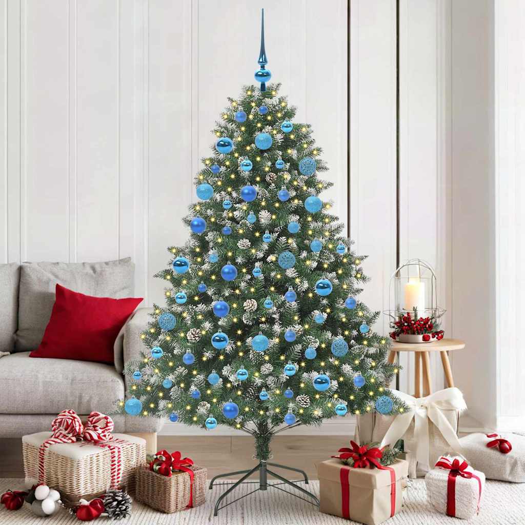 Albero Di Natale Artificiale Con 300 Led Verde 180 cm